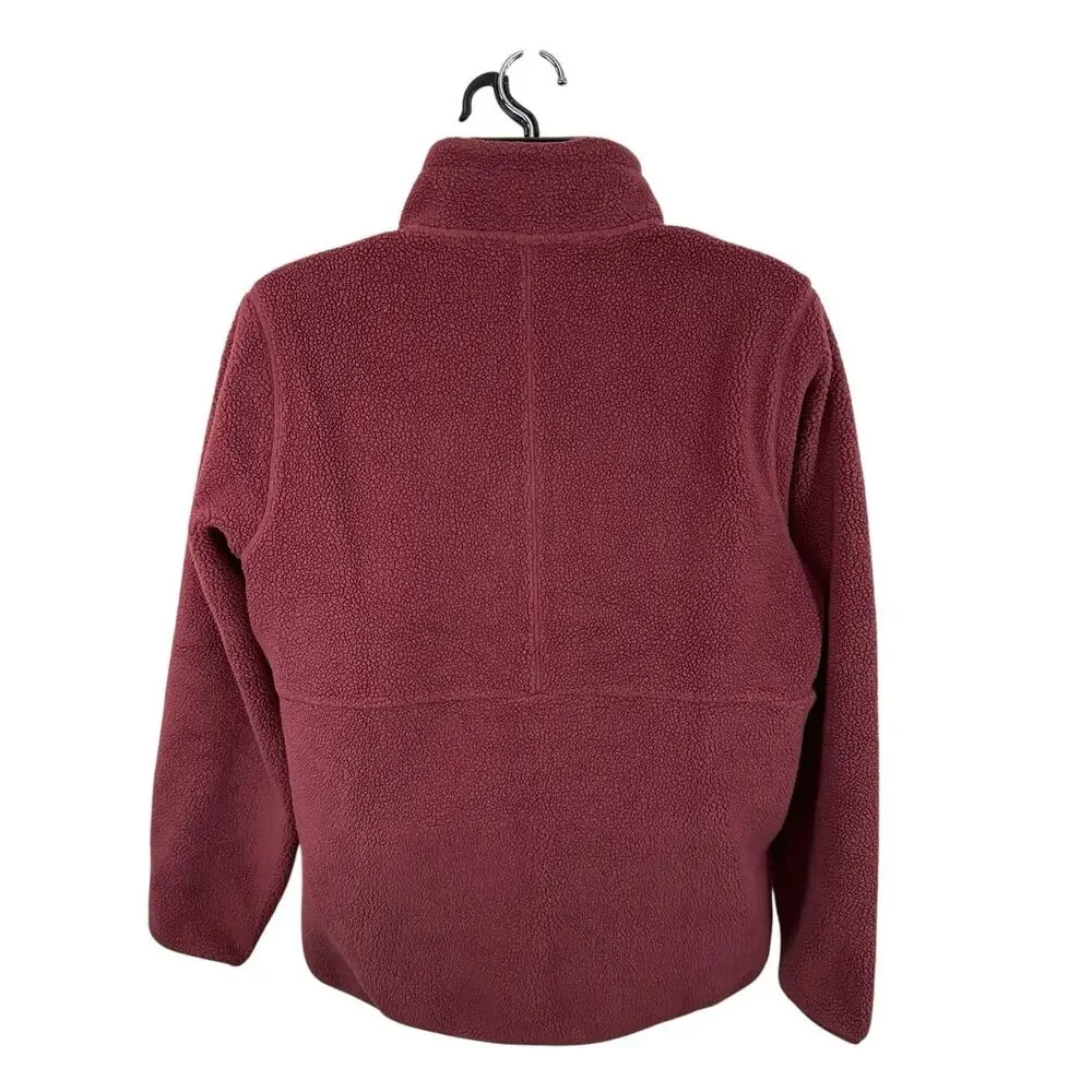 CUTS Clothing High Pile Sherpa Fleece 1/4 Zip Pullover Red Size XL Mens